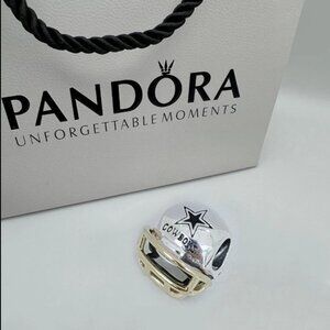 Pandora Dallas Cowboys NFL Football Helmet Charm 14K Gold and S925 Silver